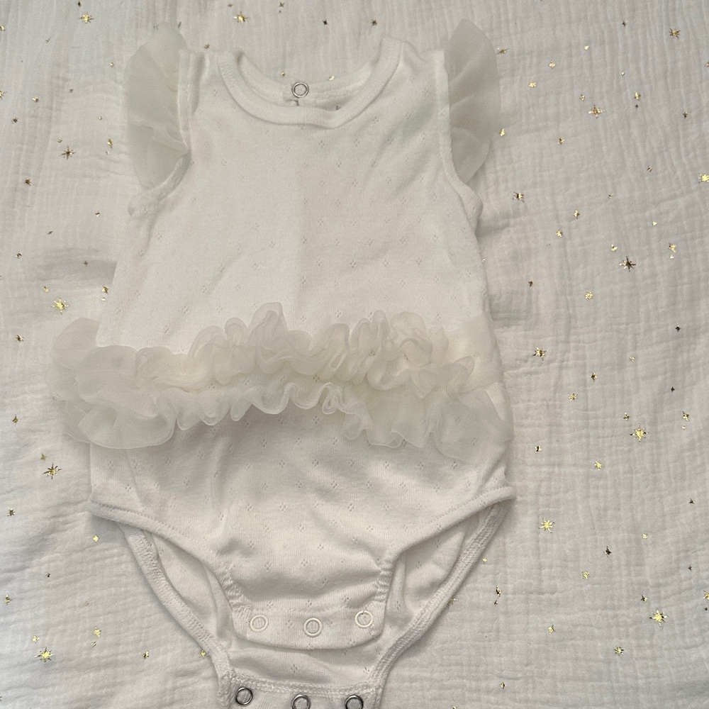 White Ruffled Kids Bodysuit